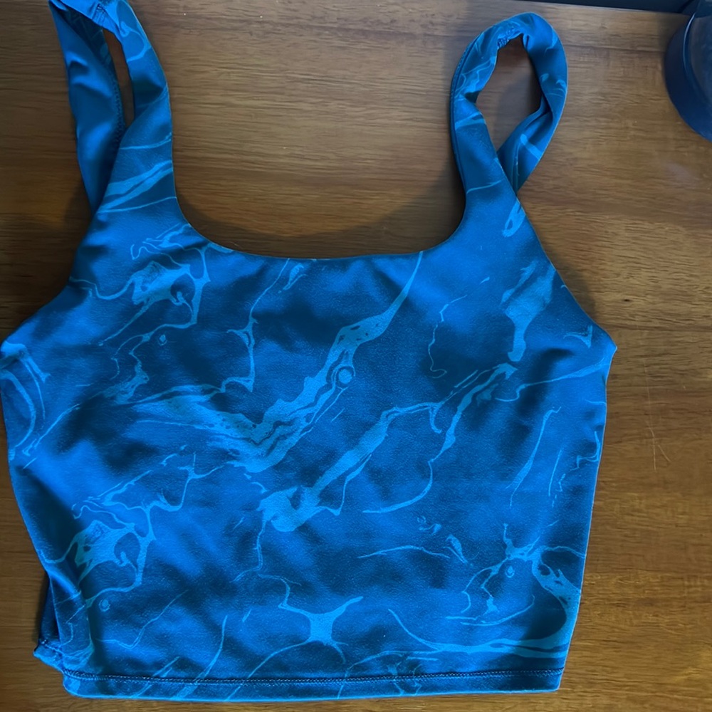 Tank top sports bra blue/green XS